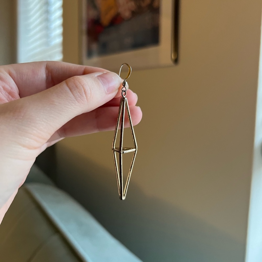 Geometric shape gold dangle earrings
